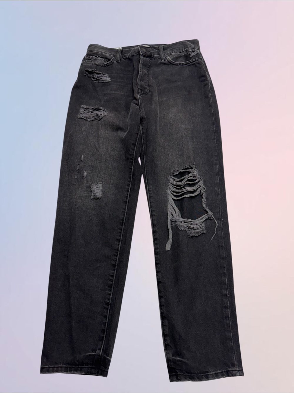 FOREVER 21 Women’s 29 Black Distressed WESTWOOD MOM JEAN